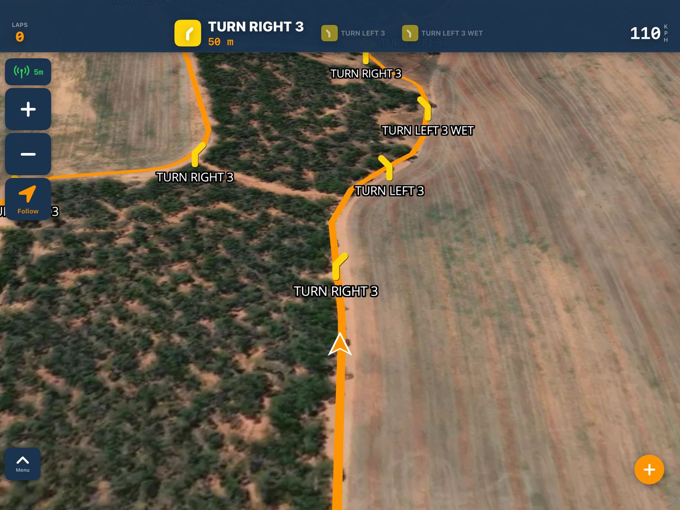 Voice Navigation: hands-free waypoint callouts while racing